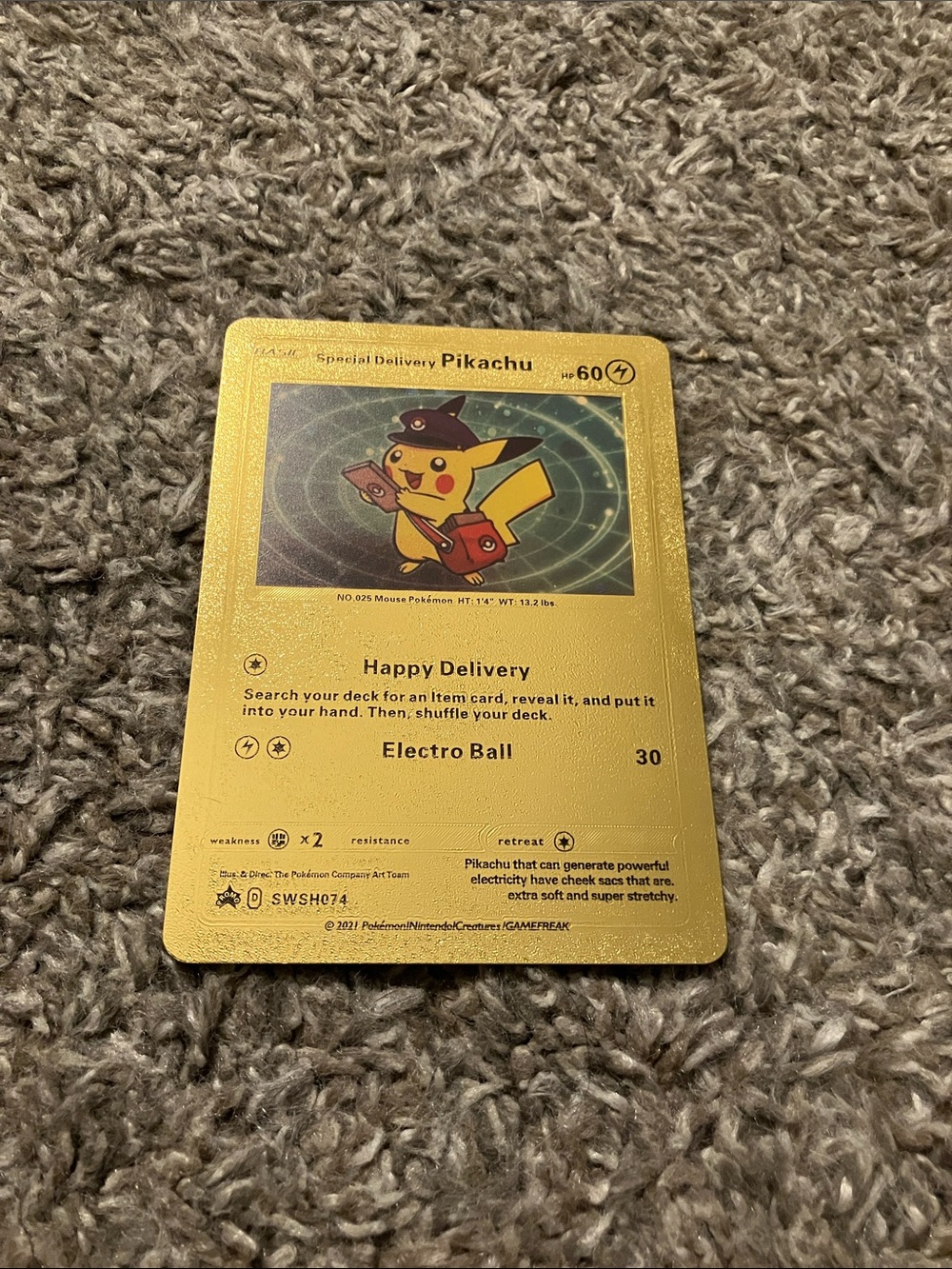 Special Delivery Pikachu Gold Foil Pokemon Card